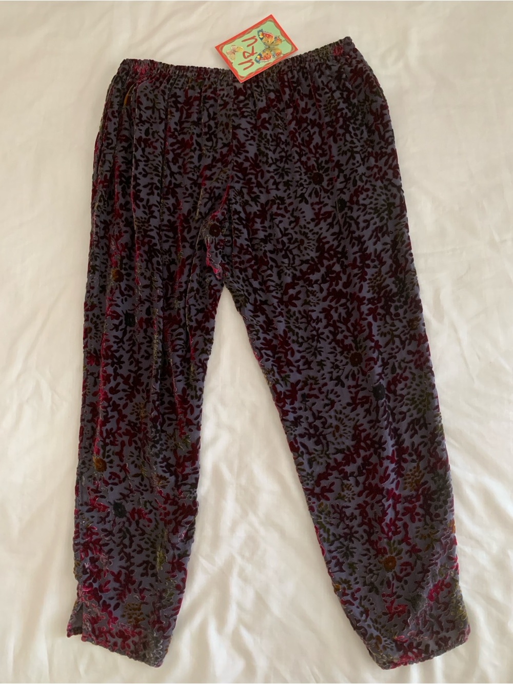 NWT URU by Kristine St Rrik Silk Burnout Velvet Pencil Pants Size 2 (8–14)